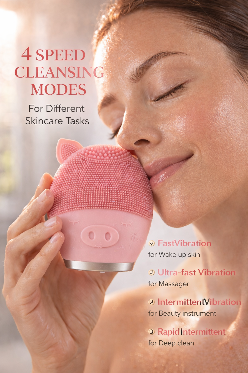 SERENITY Waterproof Electrical Facial Exfoliator, Rechargeable Facial Cleanser